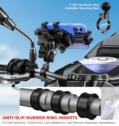 VAZESWIN Motorcycle Phone Mount Holder with Vibration Dampener