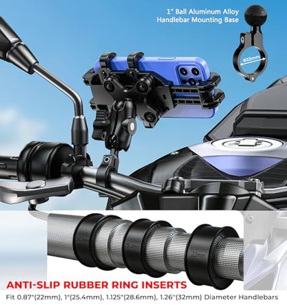 VAZESWIN Motorcycle Phone Mount Holder with Vibration Dampener