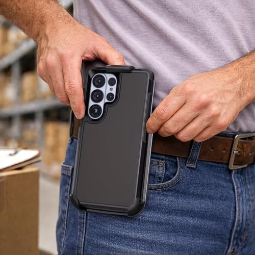 Encased Shockproof Case for Samsung Galaxy S26 Ultra with Belt Clip Holster (Compatible with MagSafe) Heavy Duty Rugged Protection (Challenger Series) - size: S26 Ultra