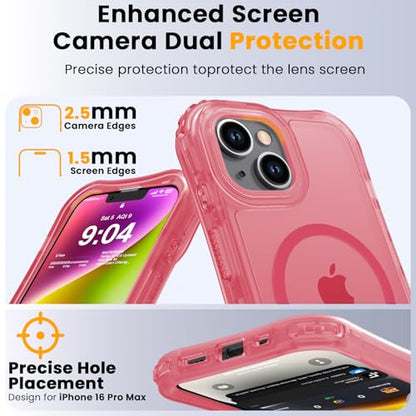 WRJ Magnetic Matte for iPhone 13 Case,iPhone 14 Case,[Compatible with MagSafe][Military Grade Drop Protection] Translucent Anti-Fingerprint Full Body Shockproof Phone Case-Peach Pink - color: Peach Pink, style: Matte