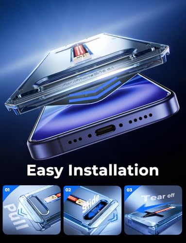 MAGIC JOHN for iPhone 16 Screen Protector Tempered Glass Easy Installation - size: iPhone 16-6.1 inch