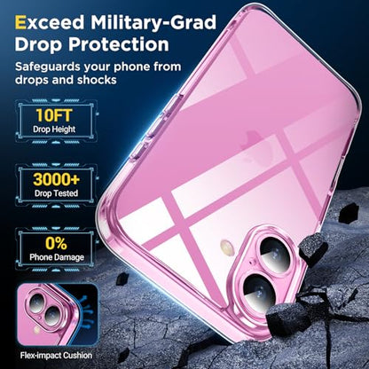 SPIDERCASE for iPhone 16 Case, [Military-Grade Drop Tested] Slim Case Clear - color: Clear, size: iPhone 16