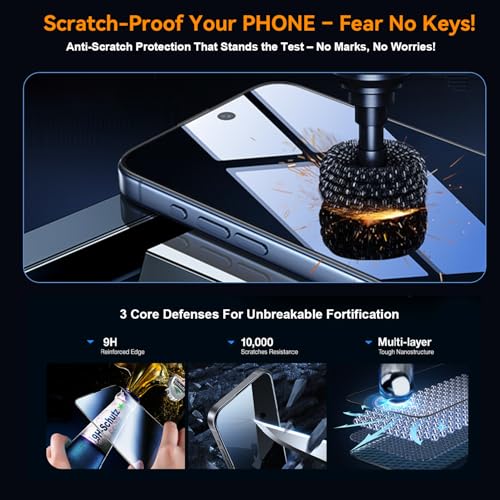 OneFish for iPhone 15 Pro Max Tempered Glass Screen Protector, Auto Dust-Elimination Installation, Easy Installation, Dynamic Island Compatible, Bubble Free, HD Clear - size: iPhone 15 Promax - HD Clear