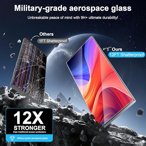 3 Pack for Samsung Galaxy S23 Ultra Screen Protector, with 2 Pack Lens Protector, Ultrasonic Fingerprint Unlock, 9H Hardness, 3D Curved, Case Friendly, for S23 Ultra Tempered Glass Screen Protector