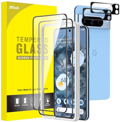 JETech Full Coverage Screen Protector for Google Pixel 8 Pro, 2+2 Pack - size: Pixel 8 Pro