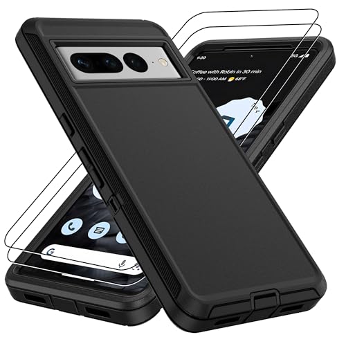 Pilaru for Google Pixel 7 Pro Case : 14FT Military Grade Drop Protection Phone Case with 2Pc HD Screen Protector,Shockproof/Dustproof/Drop Proof Protective Case for Pixel 7 Pro-Black - color: Black, size: Google Pixel 7 Pro