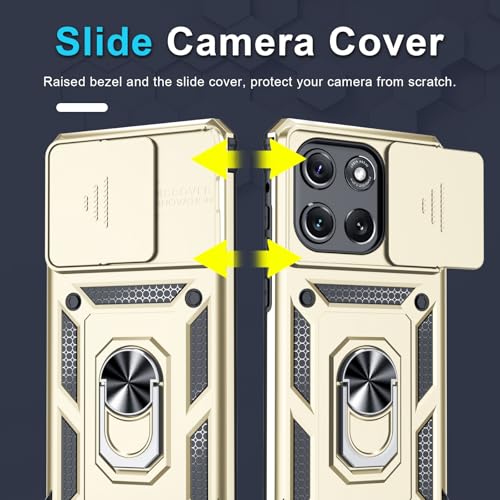 for Moto G Stylus 5G 2026/2025 Case Built in Slide Camera Cover - color: Gold, size: Moto G Stylus 5G 2026/2025