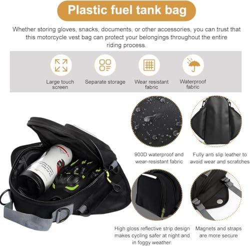 Motorcycle Bag for Suzuki GSX1300R Hayabusa 1999-2016, Waterproof and Durable Motorbike Bag Touch Screen Phone Bag Easy to Install Scratch-Resistant