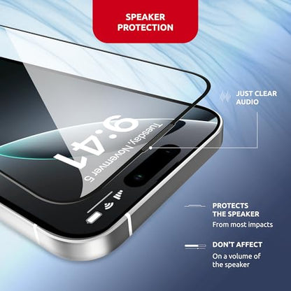 Screen Protector for iPhone 16 Pro Max – MagicBox Tempered Glass Screen Protector iPhone 16 Pro Max (2 Pcs) Edge-to-Edge Protection with 2 Applicators, 9H Hardness, Oleophobic Coating - size: for iPhone 16 Pro Max