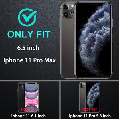 YKHJKLEC for iPhone 11 Pro Max Case, Military Grade 3 in 1 Heavy Duty Shockproof/Drop Proof/Dust Proof Case with 2Pcs Tempered Glass Screen Protector (Navy Blue) - color: Navy Blue