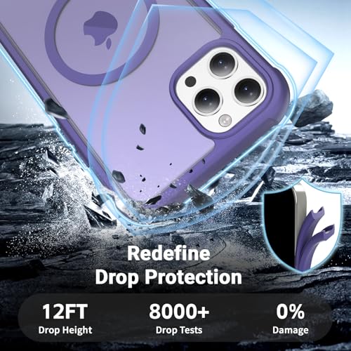 Magnetic for iPhone 11 Pro Max Case Heavy Duty Protection Dark Purple | Compatible with MagSafe,Military Grade Drop Protection,Translucent Matte,Non-Slip,Shockproof 2-Layer Durable Bumper Case - color: Dark Purple, size: iPhone 11 Pro Max