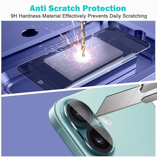 PEHAEL for iPhone 16 Privacy Screen Protector+Camera Lens Protector