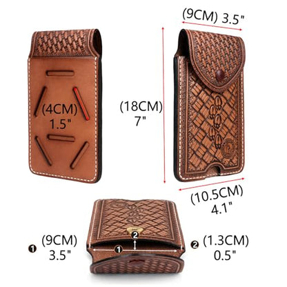 Leather Cell Phone Belt Holster EDC Case Fit for iPhone 17 16 15pro,Pixel