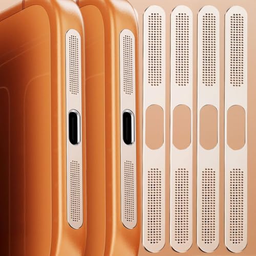 4Pcs Metal Phone Charging Port Dustproof Net Sticker Self-Adhesive Phone Speaker Anti-Scratch Protective Cover for iPhone 17 (17promax,5cm) - color: 17promax,5cm