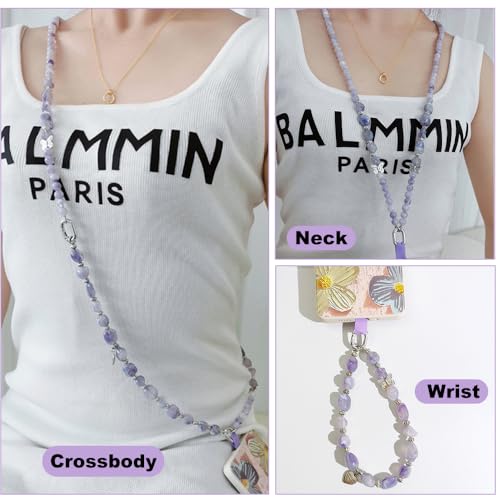 Phone Crossbody Chain CellPhone Lanyard,Universal Phone Chain Strap with Tether Patches Compatible with Most Phones (X) - color: X