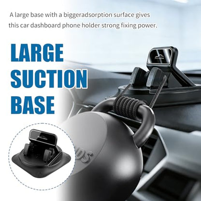 Car Dashboard Phone Holder,360° Rotation Car Phone Holder - color: Black