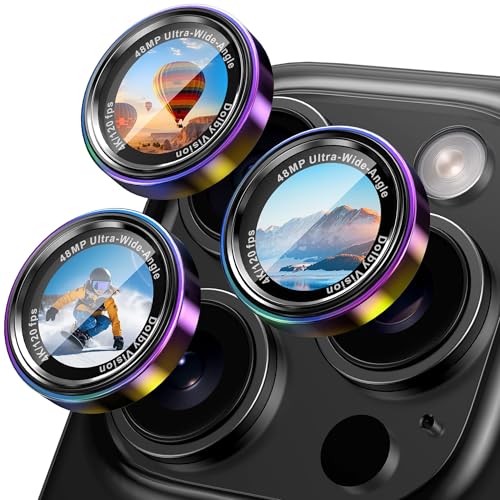CACOE Camera Lens Protector for iPhone 14/15/16/17 Pro/Pro Max Cover - color: Colorful