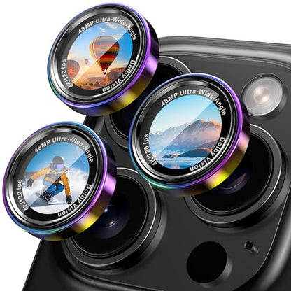 CACOE Camera Lens Protector for iPhone 14/15/16/17 Pro/Pro Max Cover - color: Colorful
