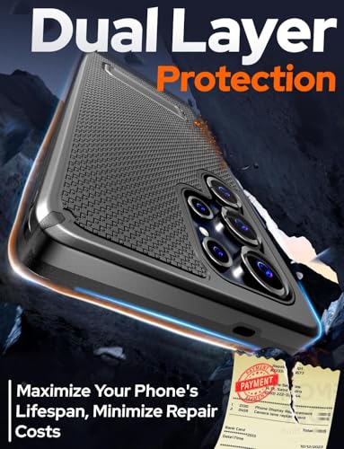 Designed for Samsung Galaxy S25 Ultra Case with Belt Clip Holster | Rugged Cover with Strong Magnet & Kickstand Heavy Duty Combo - Black - color: Black