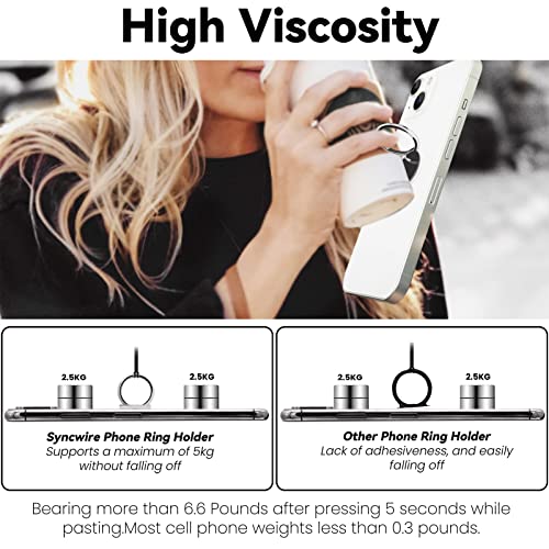 Metal Cell Phone Ring Holder Finger Ring Stand, 360 Degree Rotation Ring Kickstand Grip Holder for Magnetic Car Mount, Silver - color: Silver