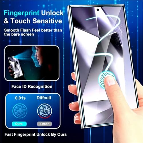 XDesign [2+2 Pack Galaxy S24 Ultra Screen Protector, 9H Tempered Glass Scratch Resistant, Ultrasonic Fingerprint Support, For Samsung Galaxy S24 Ultra 5G 6.8 Inch Glass Screen Protector - size: for Galaxy S24 Ultra 6.8"