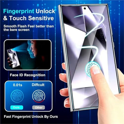 XDesign [2+2 Pack Galaxy S24 Ultra Screen Protector, 9H Tempered Glass Scratch Resistant, Ultrasonic Fingerprint Support, For Samsung Galaxy S24 Ultra 5G 6.8 Inch Glass Screen Protector - size: for Galaxy S24 Ultra 6.8"