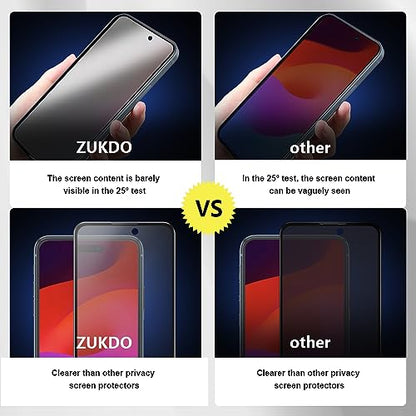 for iPhone 15 Plus 6.7" Matte Privacy Screen Protector with Camera Lens Protector Full Coverage Anti-glare Anti-spy Tempered Glass Film Anti-fingerprint Easy Installation - size: iPhone 15 Plus