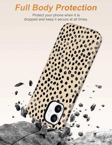 Jusy Magnetic Cheetah Phone Case for iPhone 16 Pro Max,Polka Dot | Compatible with MagSafe,Cute Aesthetic Tortoise Shell Design,TPU and PC Protective Shockproof Cover - color: Polka Dot