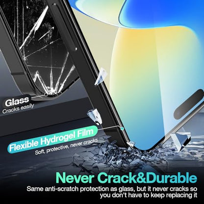 3 Pack for iPhone 16 Screen Protector Film (NOT Glass), Ultra-Thin Flexible Hydrogel Film Screen Protector for iPhone 16 Plus with [Easy Installation Tray], Non-breakable - size: iPhone 16