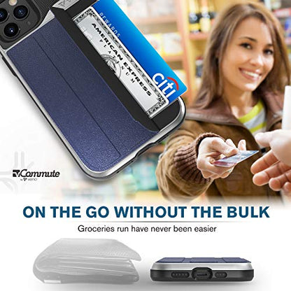 VENA vCommute for iPhone 12 / iPhone 12 Pro Wallet Case, Blue - color: Blue, size: iPhone 12/ 12 Pro