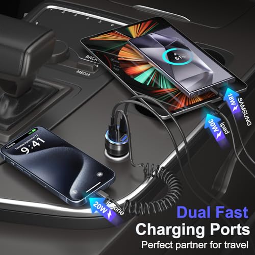 Car Charger 5 Pack, Bangfun 65W Multi Port 12V USB C & USB A Car Charger - color: Black, size: 5-Pack