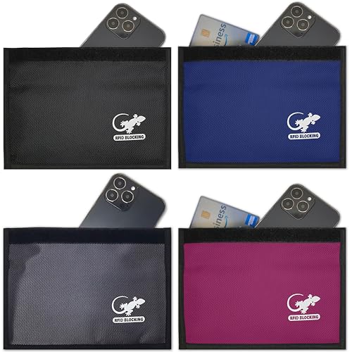 Faraday Bag Anti-Tracking GPS RFID Car Key Signal Blocker Wallet Shielding Pouch Protective Case for Cell Phone Car Key FOB, Data Privacy, Electronic Device Security (4 PACK - FAMILY PACK) - color: 4 PACK - FAMILY PACK