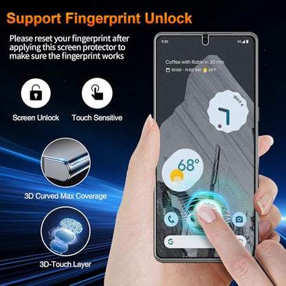 2 Pack for Google Pixel 8 Pro Anti-Glare Matte Privacy Screen Protector, Smooth and Responsive Touch Flexible EPU Film, [Support Fingerprint Unlock] [Self-Healing] [Not Glass] - size: Google Pixel 8 Pro