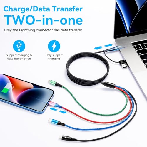 Multi Charging Cable 4 in 1 USB C Multiple Fast Charger Cable 4ft - color: Black2
