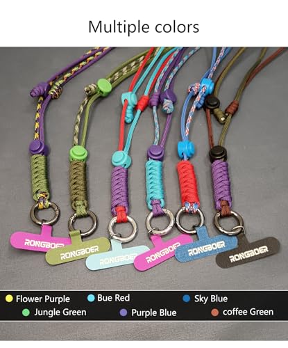 Phone Lanyard Crossbody, Anti Theft Phone Strap Adjustable Neck - color: Jungle Green