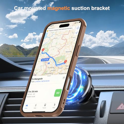 SKYLMW Compatible with iPhone 17 Pro Case with Stand,Desert Brown | iPhone 17 Pro Phone Case 6.3",Magnetic Ring Stand,Compatible with MagSafe,Military-Grade Protection,Great Grip Feeling - color: Desert Brown, size: Iphone 17 Pro