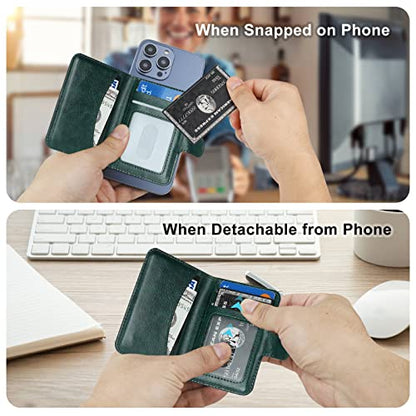 Bocasal for MagSafe Card Wallet for iPhone, Dark Green - color: Dark Green