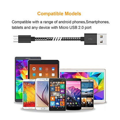 Micro USB Cable Android Charger [6-Pack 5ft] Nylon Braided Fast Sync&Charging Cord for Android, Samsung, Nexus, LG, HTC, Nokia, Sony, and More