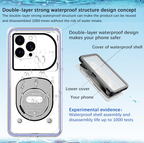 Vacuum Sealed Waterproof Phone Case - IPX68 Underwater Cell Phone Pouch for Snorkeling, Swimming & Beach Essentials - Wet Hand Touch Compatible with iPhone up to 6.9” Black