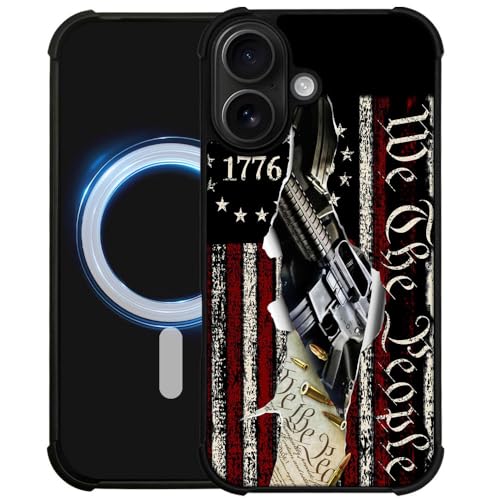 DJSOK Case for iPhone 17,Compatible with MagSafe,Anti-Scratch Shockproof Case,Classic American Flag 1776 We The People - color: Classic American Flag 1776 We The People, size: IPhone 17