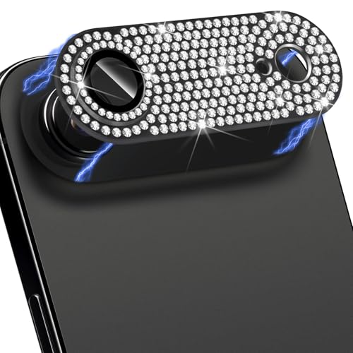Compatible with iPhone Air Camera Lens Protector, Bling 3D Rhinestone Sparkle Diamond 9H Tempered Glass Anti Scratch Full Protective Len Cover, Black - color: Black Diamond, size: for iPhone Air
