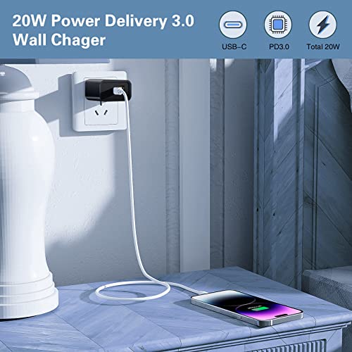 USB C Wall Charger Block, Dual Port Fast Charging Box Brick 5 Pack Bulk - color: black