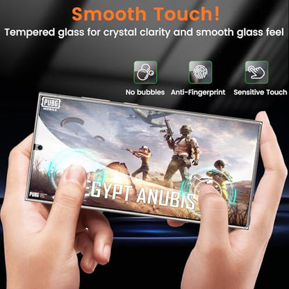 Lesakit 2 Pack Privacy Screen Protector for Samsung Galaxy S24 Ultra 6.8 inch, Anti Spy TPU Flexible Screen Protector [Support Fingerprint ID], True 28°, High Sensitivity, Case Friendly