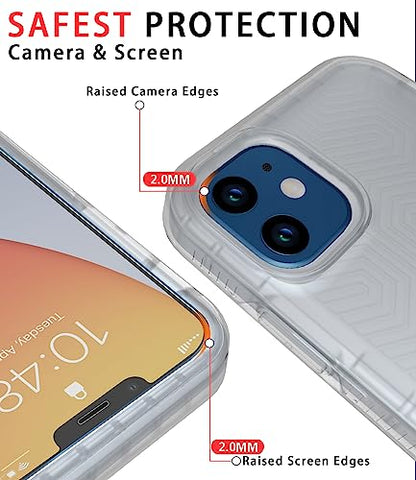 Diverbox for iPhone 11 Case [Shockproof] [Dropproof] [Tempered Glass Screen Protector],Heavy Duty Protection Phone Case Cover for Apple iPhone 11 (Translucent-2in1) - color: Clear-2in1