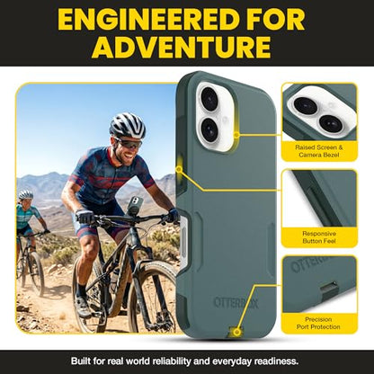 OtterBox iPhone 16 – Commuter Series Slim MagSafe Case - Sagebrush Green | 3X Military Drop Protection - Dual-Layer Design - Pocket-Friendly - Raised Edges - Port Covers - Non-Retail Packaging - color: Sagebrush Green