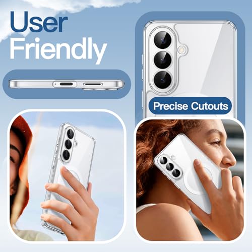 JETech Magnetic Case for Samsung Galaxy S26, Compatible with MagSafe, Clear | Full Camera Lens Protection, Shockproof Protective Phone Cover, Scratch Resistant Clear Back - color: Clear, size: Galaxy S26