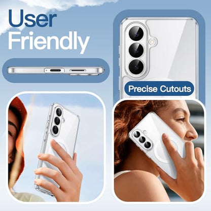 JETech Magnetic Case for Galaxy S26 Plus, Compatible with MagSafe, Clear | Full Camera Lens Protection, Shockproof Protective Phone Cover, Scratch Resistant Clear Back - color: Clear, size: Galaxy S26 Plus