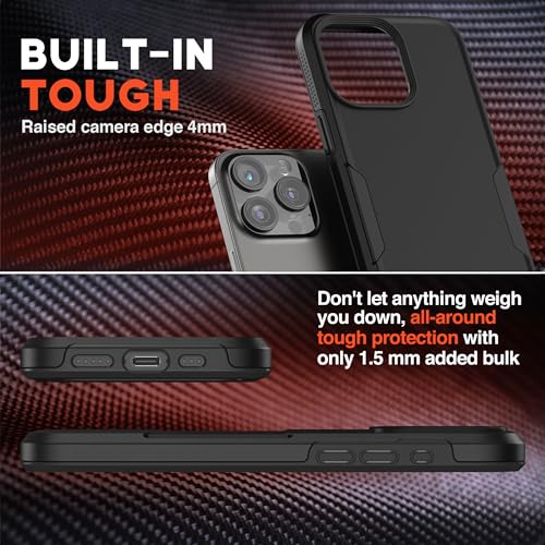 NTG【2023 New Designed for iPhone 15 Pro Max Case, Heavy-Duty Tough Slim Shockproof [2 Layer Structure][Military Grade Protection] Phone Case for iPhone 15 Pro Max(6.7 Inch), Black - color: Black