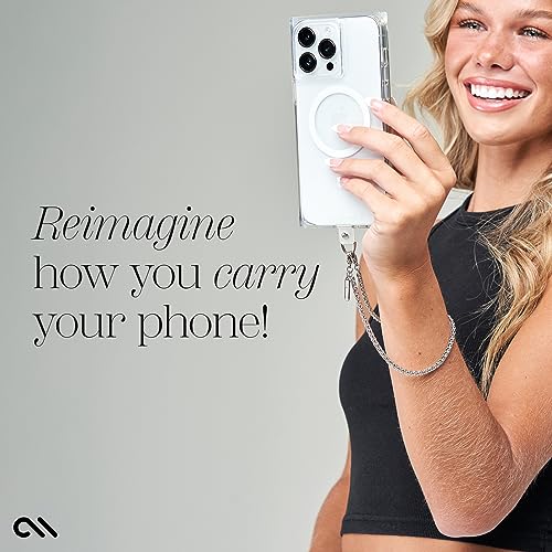 Case-Mate Phone Charm Wrist Strap with Silver Chain - Dainty Silver Chain | Detachable Anti-Theft Phone Strap - Hands-Free iPhone Wrist Strap for Women - Phone Chain Wristlet for Galaxy, Pixel & More - color: Dainty Silver Chain