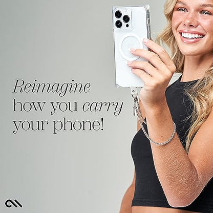 Case-Mate Phone Charm Wrist Strap with Silver Chain - Dainty Silver Chain | Detachable Anti-Theft Phone Strap - Hands-Free iPhone Wrist Strap for Women - Phone Chain Wristlet for Galaxy, Pixel & More - color: Dainty Silver Chain